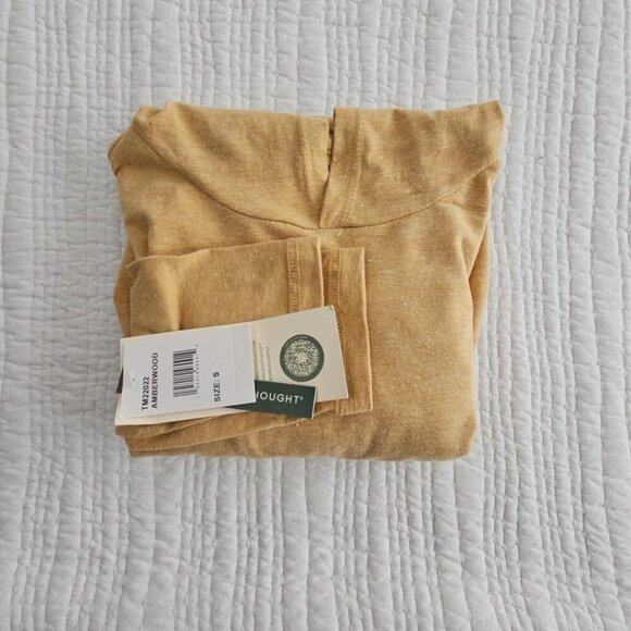 Threads For Thought Hoodie Women's S Golden Wheat Long Sleeve Slubby Cotton NEW - Picture 16 of 16